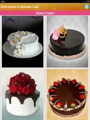 Write Name on Birthday Cake android App screenshot 1